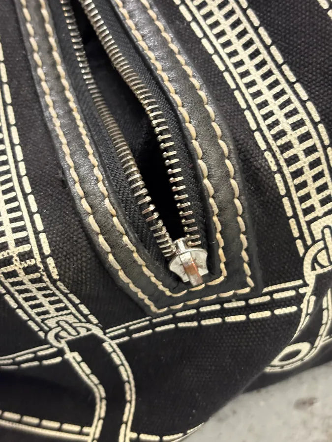 AW2010 Dolce & Gabbana Black Canvas Trompe Loeil Zip Lily Bag BQYnlMq 11