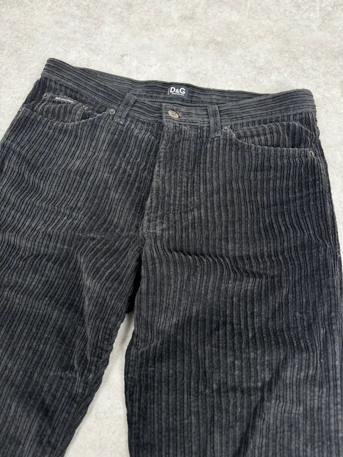 2000s Dolce & Gabbana Black Classic Corduroy Pants nwxOGLM 2