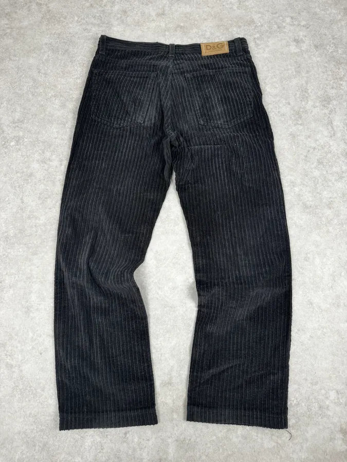 2000s Dolce & Gabbana Black Classic Corduroy Pants nwxOGLM 1