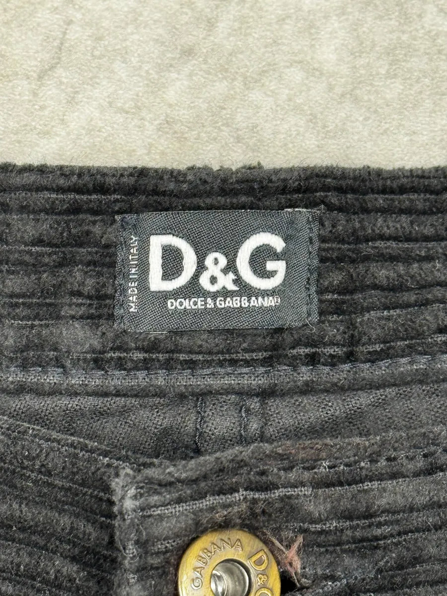2000s Dolce & Gabbana Black Classic Corduroy Pants nwxOGLM 6