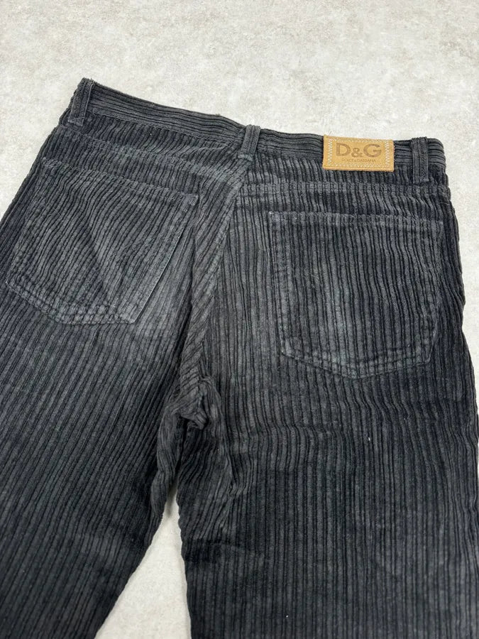 2000s Dolce & Gabbana Black Classic Corduroy Pants nwxOGLM 3