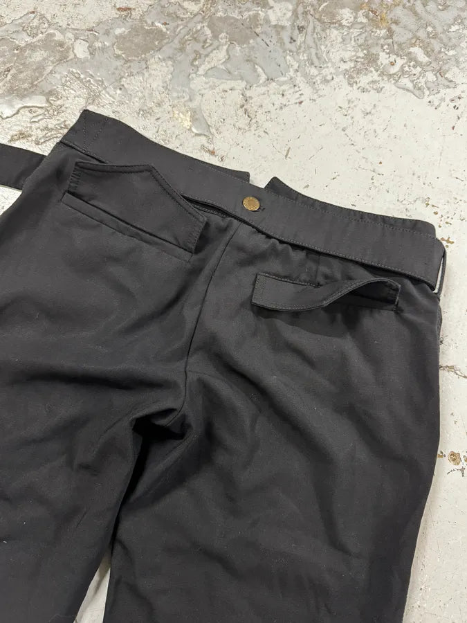 2000s Dolce & Gabbana Black Classy Bronze Belted Pants pTiLhhM 9