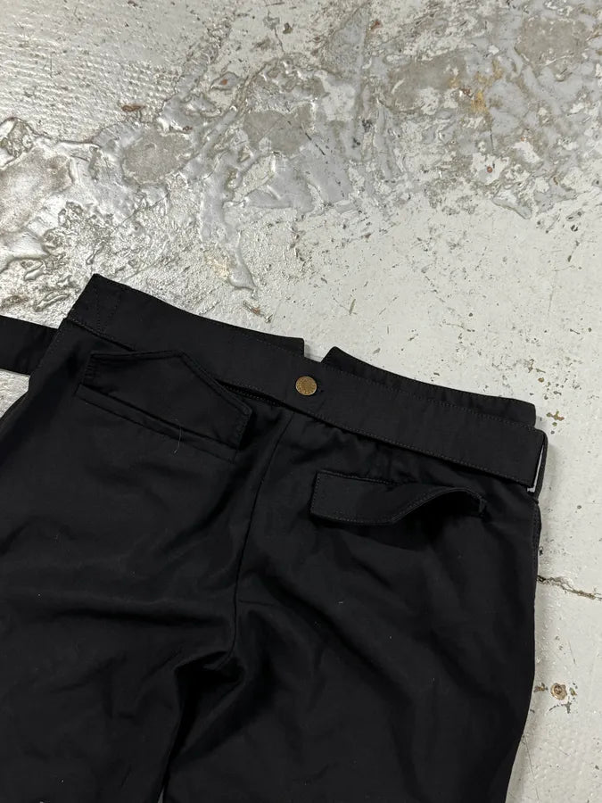 2000s Dolce & Gabbana Black Classy Bronze Belted Pants pTiLhhM 8