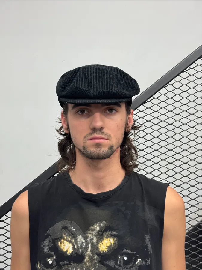 FW2005 Dolce & Gabbana Black Corduroy Coppola Hat GXytXYB 3