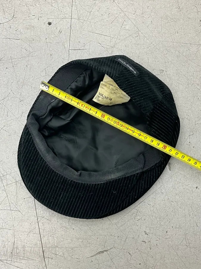 FW2005 Dolce & Gabbana Black Corduroy Coppola Hat GXytXYB 14