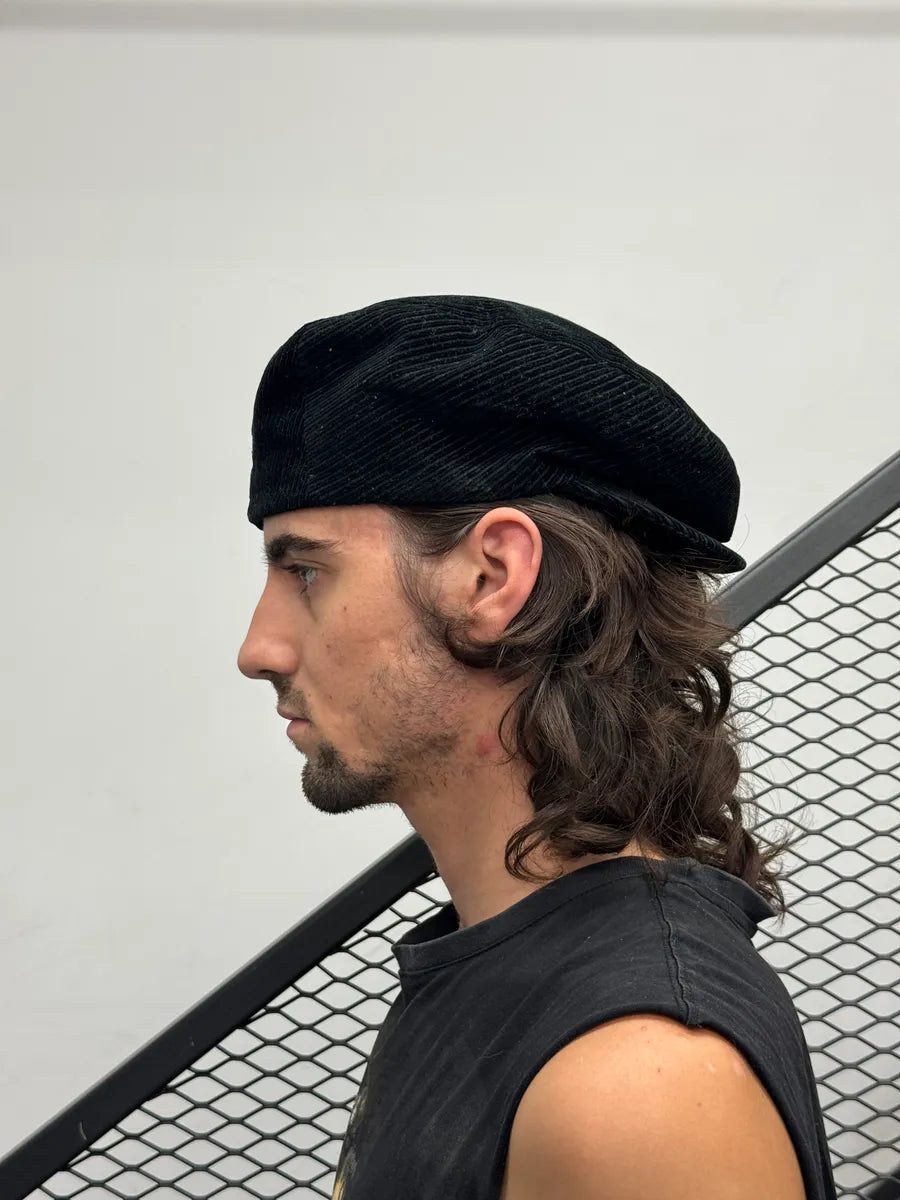 FW2005 Dolce & Gabbana Black Corduroy Coppola Hat GXytXYB 4