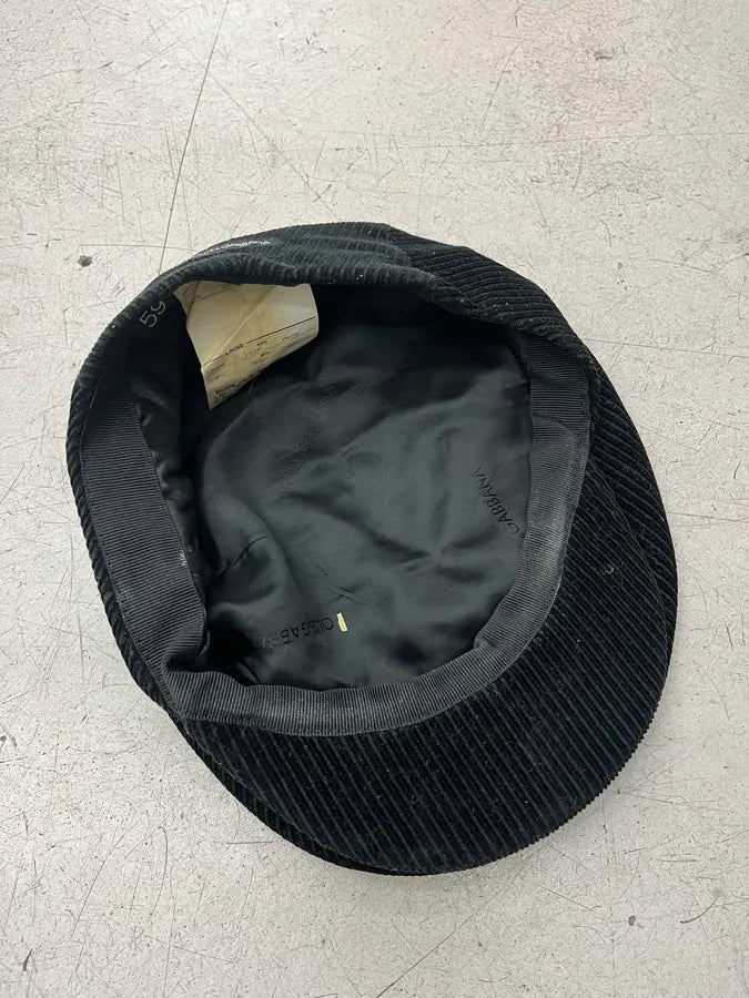 FW2005 Dolce & Gabbana Black Corduroy Coppola Hat GXytXYB 11