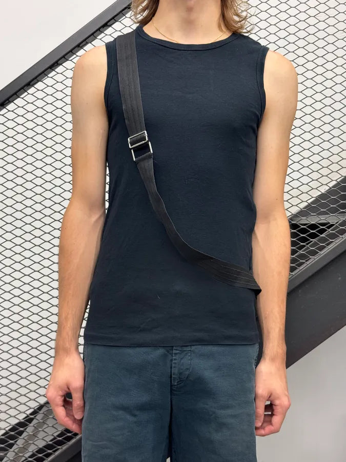 AW2003 Dolce & Gabbana Black Belt Strap Tank Top QjxdVBE 0