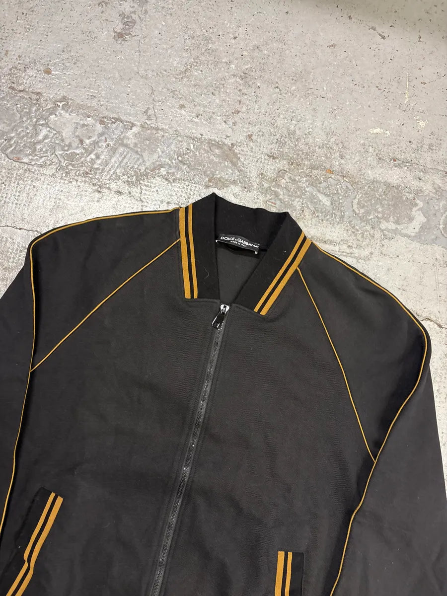 2010s Dolce & Gabbana Black Contrast Stripe Bomber Jacket iamQDfy 3