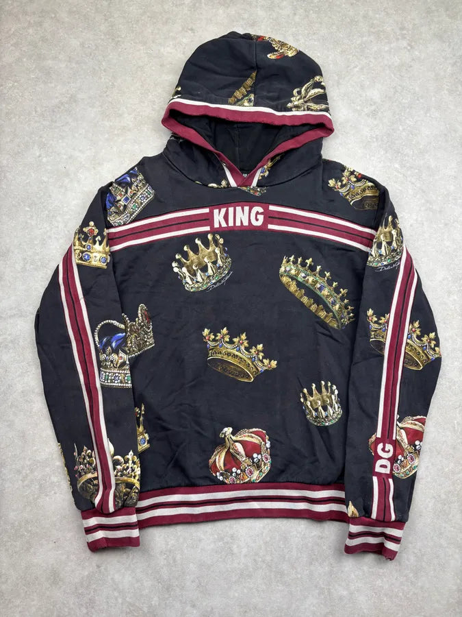 AW2019 Dolce & Gabbana Black King Crown Hoodie UQHAKRD 0