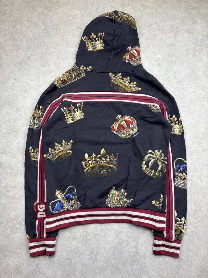 AW2019 Dolce & Gabbana Black King Crown Hoodie UQHAKRD 4