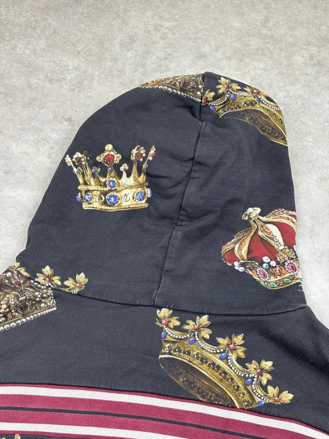 AW2019 Dolce & Gabbana Black King Crown Hoodie UQHAKRD 5