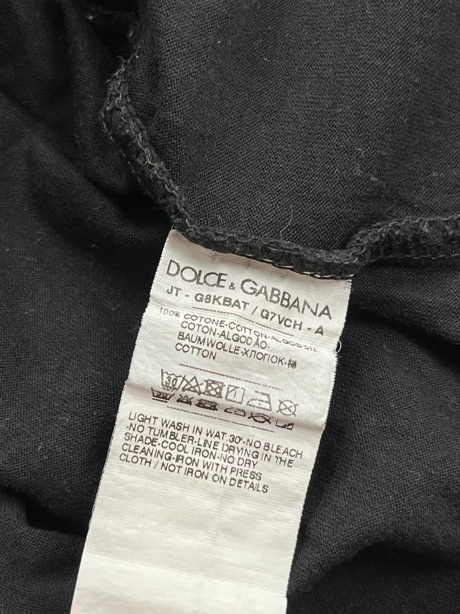 2010s Dolce & Gabbana Black Heritage Distressed Velvet T-Shirt PXHbjxB 9