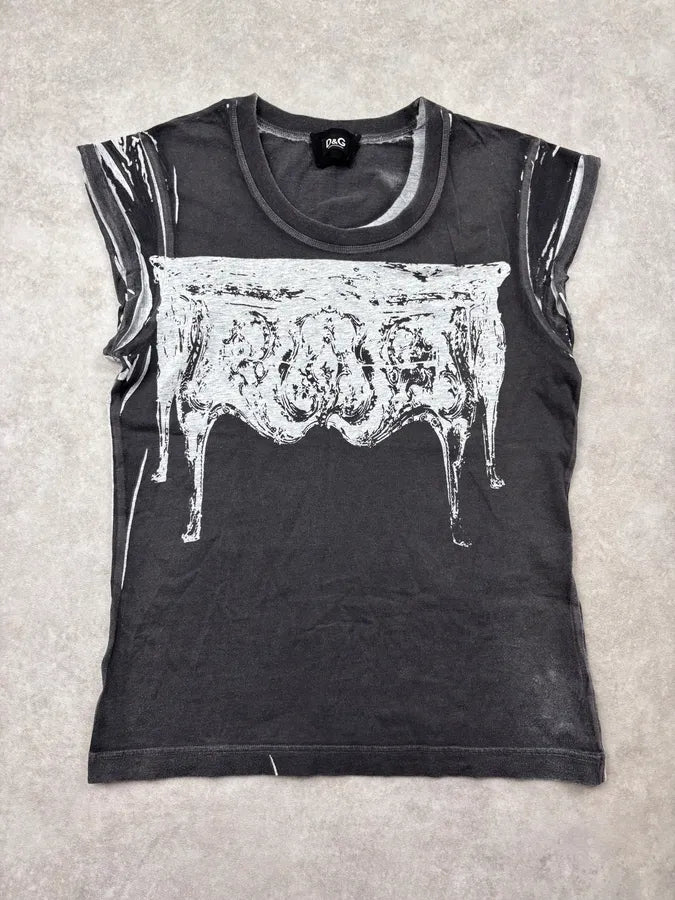 2000s Dolce & Gabbana Chair Distressed Graphic T-Shirt hKYxnpI 0