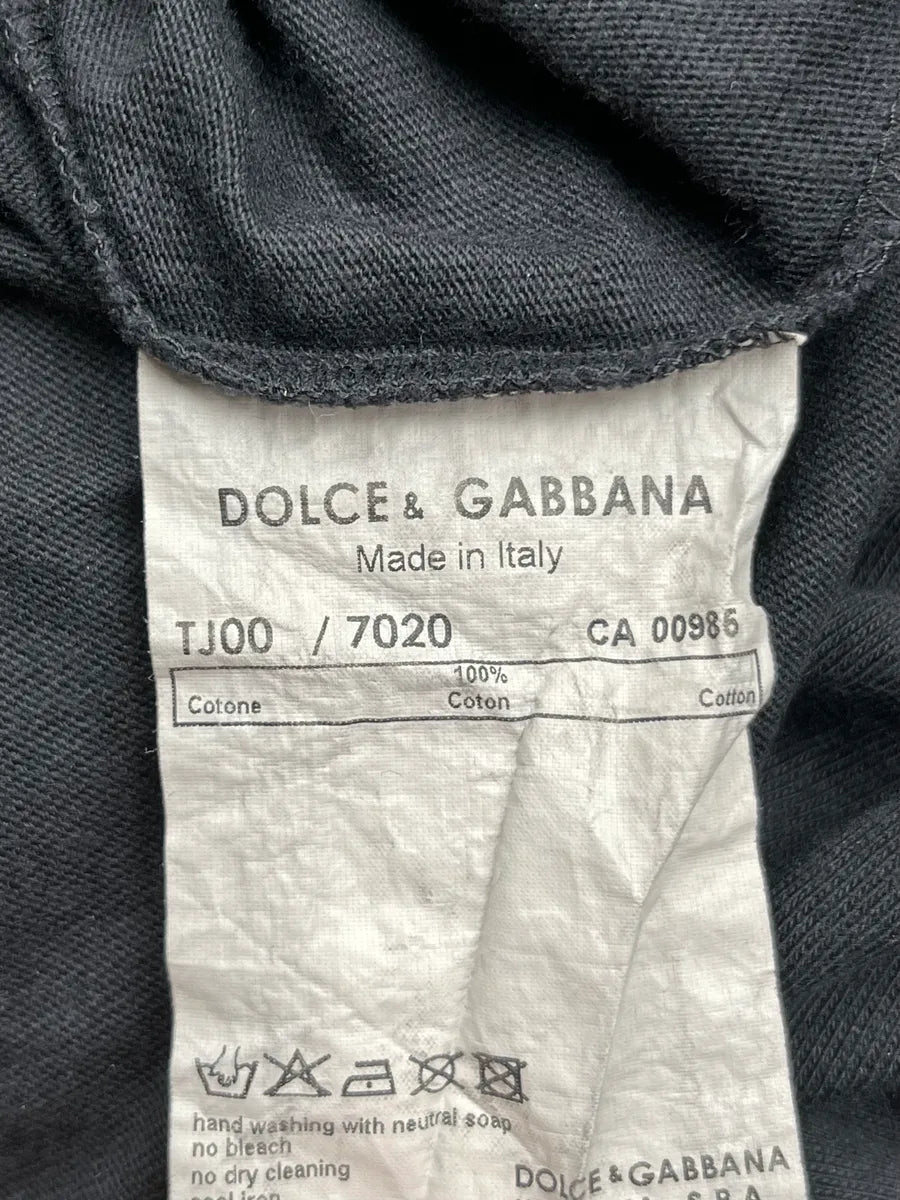 Dolce & Gabbana Black Lazy Relaxed Dog Graphic T-Shirt RYMKIgn 8