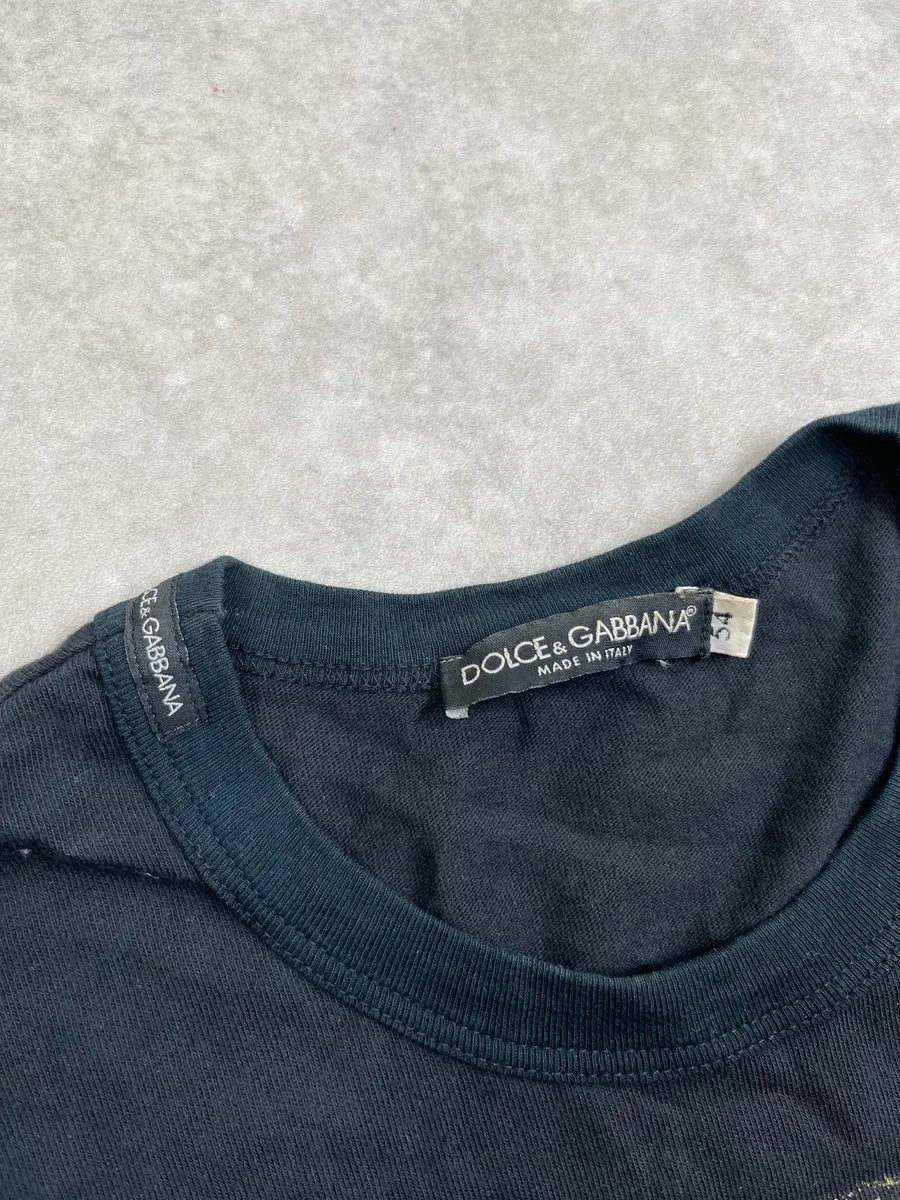Dolce & Gabbana Black Lazy Relaxed Dog Graphic T-Shirt RYMKIgn 6