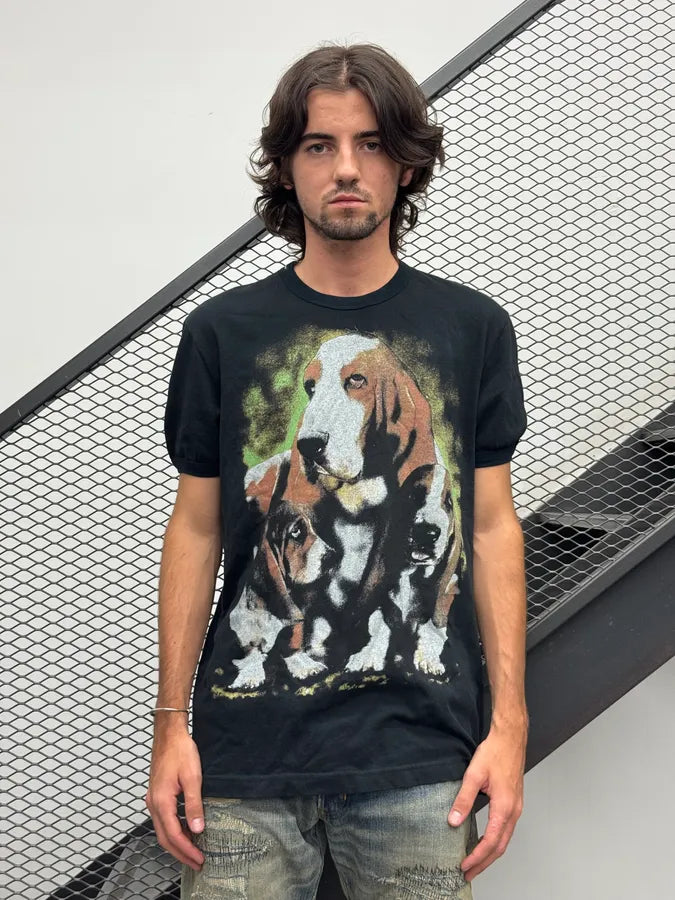 Dolce & Gabbana Black Lazy Relaxed Dog Graphic T-Shirt RYMKIgn 2