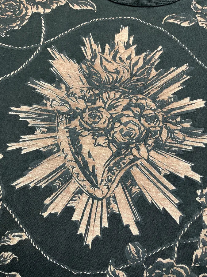 2010s Dolce & Gabbana Black Floral Heart T-Shirt DVxnmvv 7