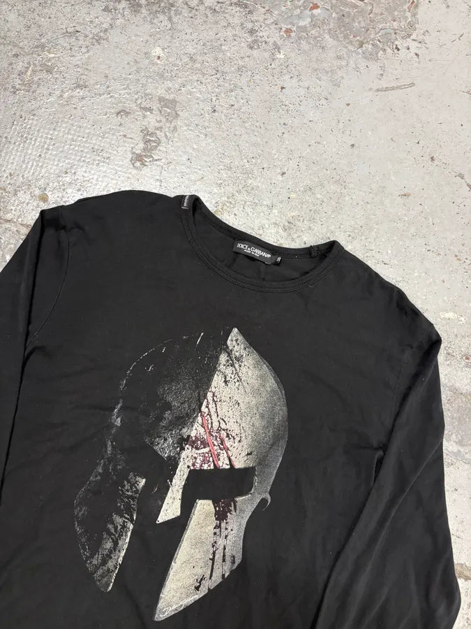 2010s Dolce & Gabbana Black Gladiator Helmet Print Longsleeve NvaQaJs 3