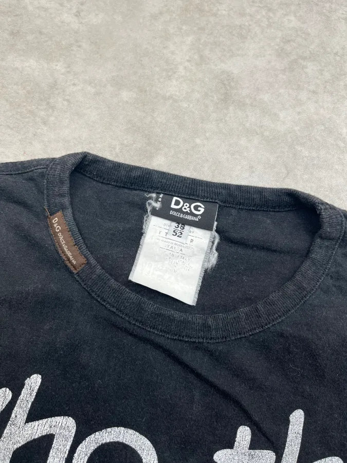 2000s Dolce & Gabbana Black Who The Fuck T-Shirt wmiWJLe 6
