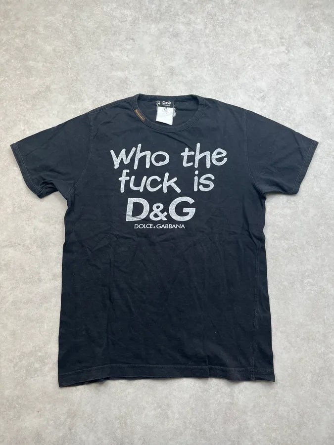 2000s Dolce & Gabbana Black Who The Fuck T-Shirt wmiWJLe 2