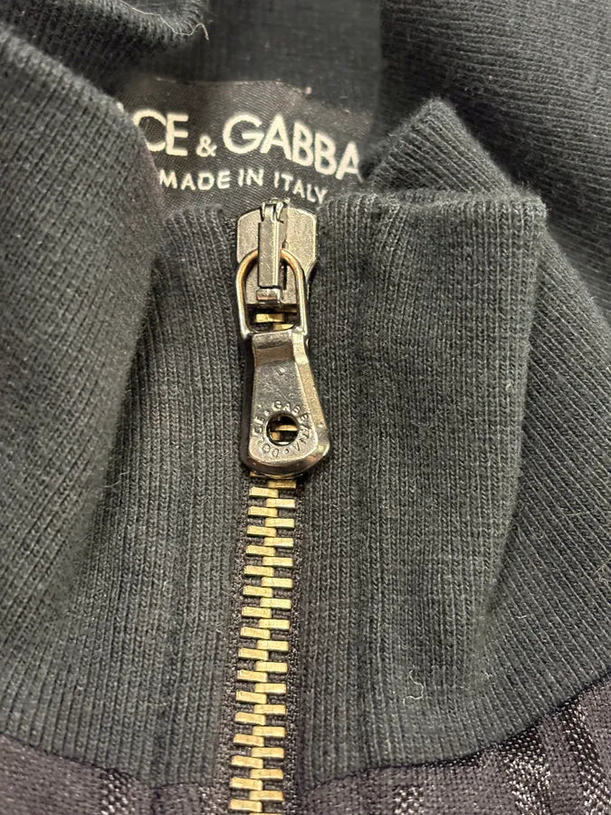 2000s Dolce & Gabbana Black Cotton Zip-up Lined Sweater  tnTiewI 8