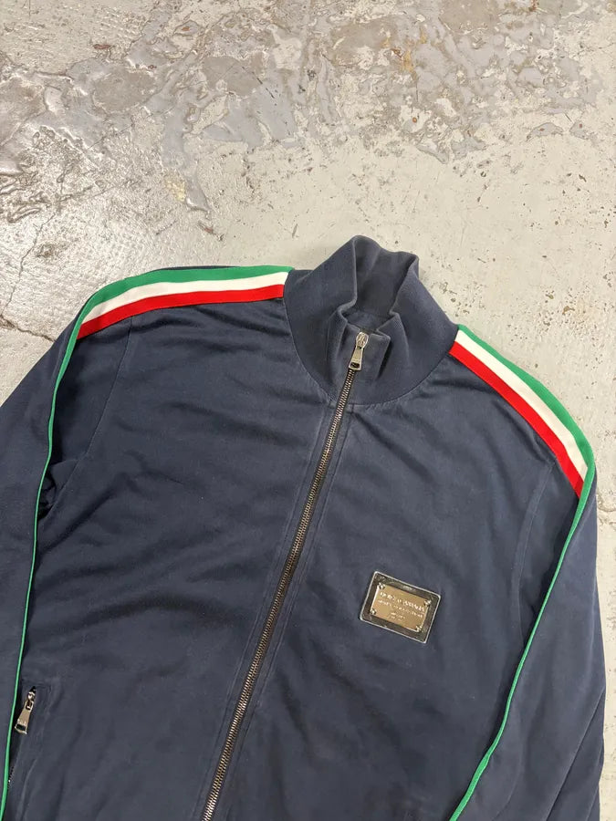 2000s Dolce & Gabbana Blue Italia Stripe Zip Track Sweater aGaoEeB 4