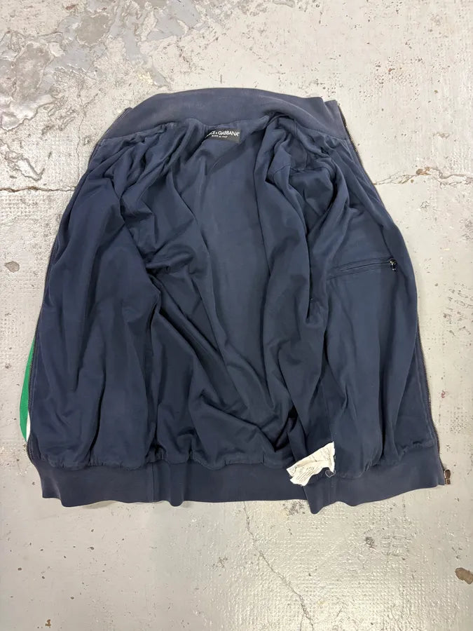 2000s Dolce & Gabbana Blue Italia Stripe Zip Track Sweater aGaoEeB 7
