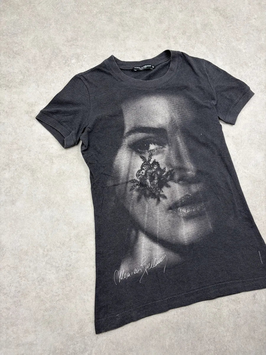 2000s Dolce & Gabbana Black Monica Bellucci Portrait T-Shirt sggDevT 3