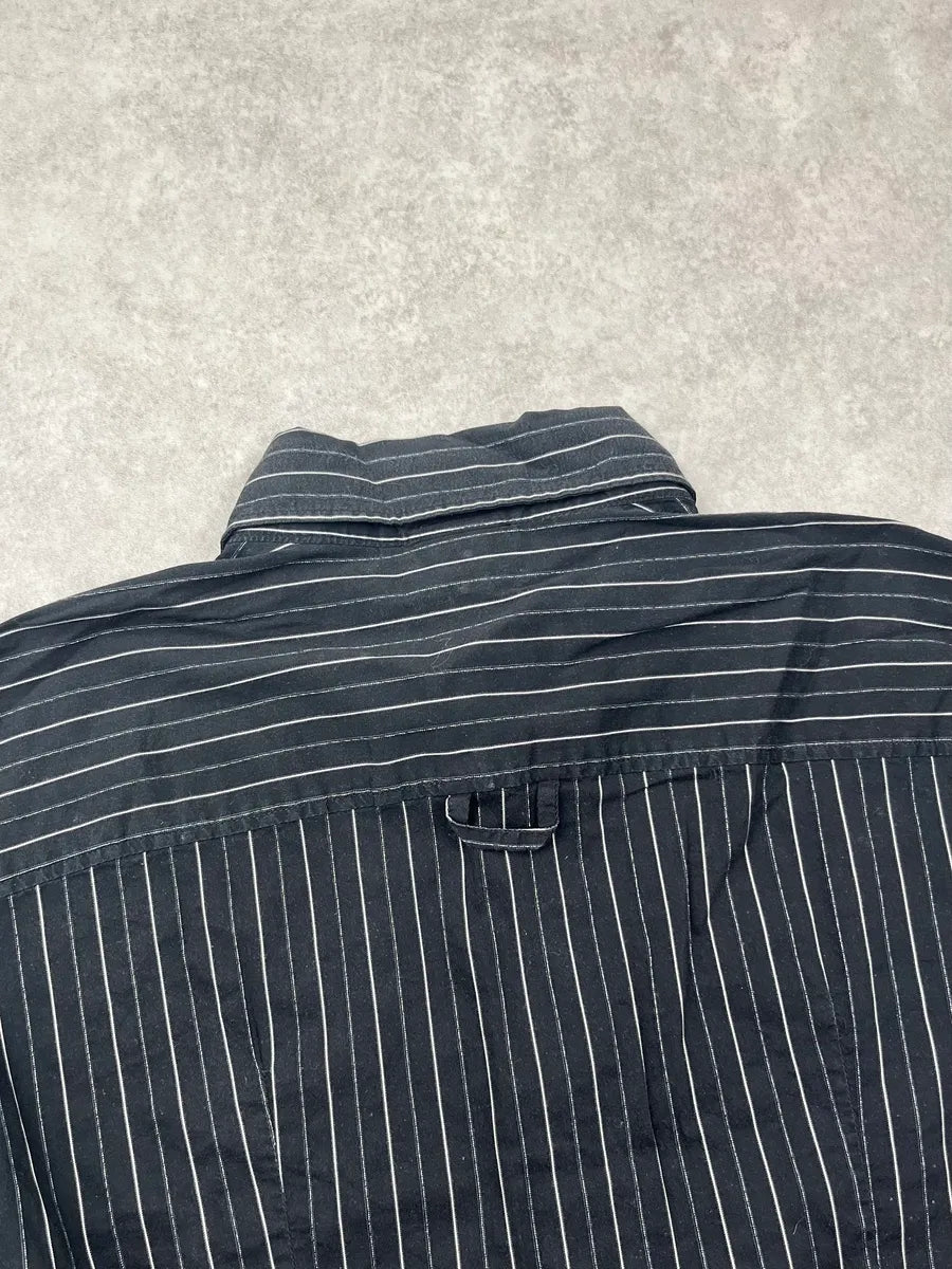 AW2005 Dolce & Gabbana Black Cotton Pinstriped Shirt zVcEFBf 6