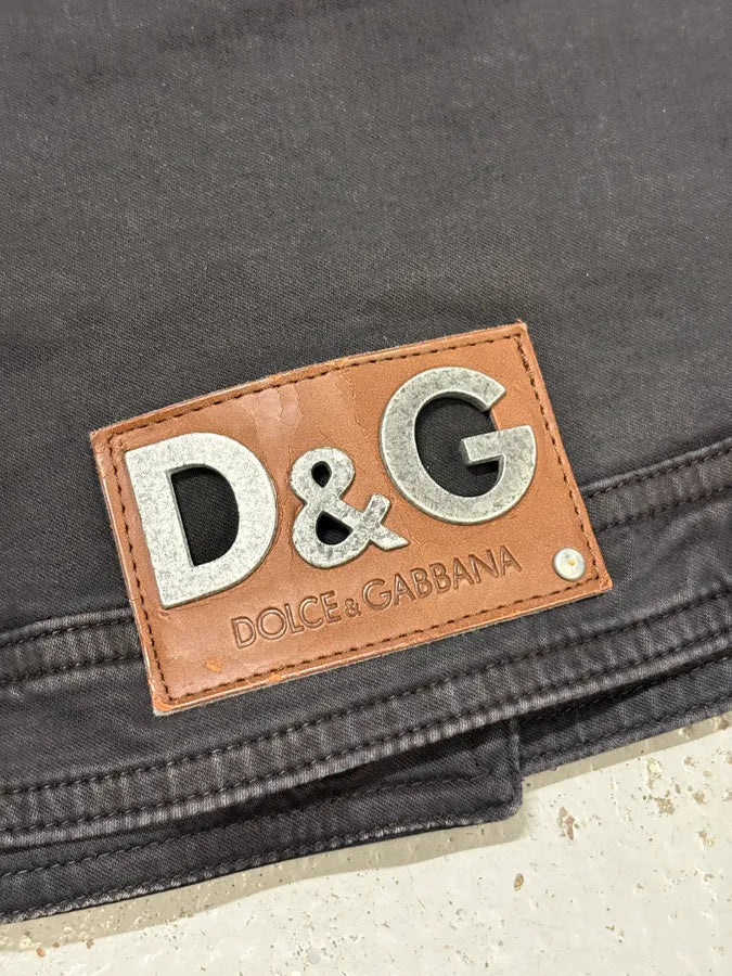 SS2004 Dolce & Gabbana Black Eyelet Perfecto Jacket UNFUJuu 7