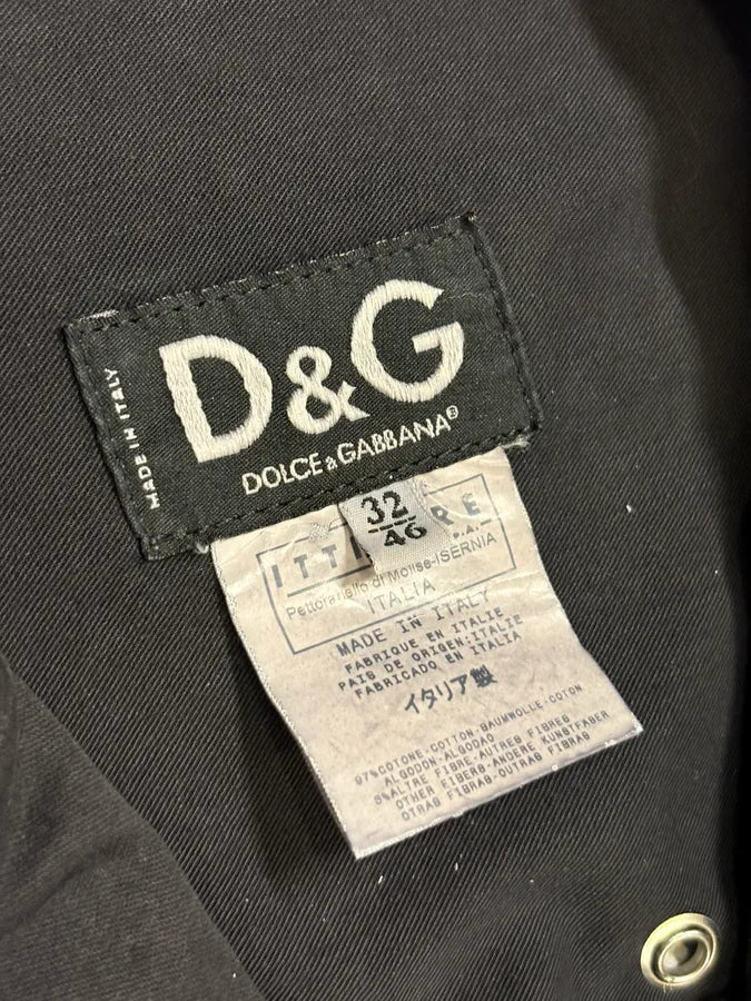 SS2004 Dolce & Gabbana Black Eyelet Perfecto Jacket UNFUJuu 10