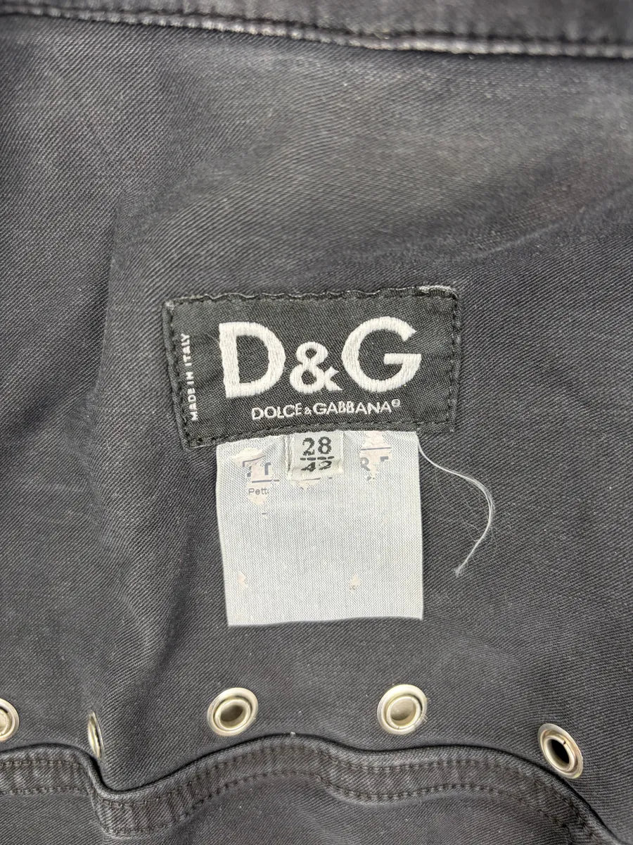 SS2004 Dolce & Gabbana Black Eylet Denim Jacket jEytSjD 9