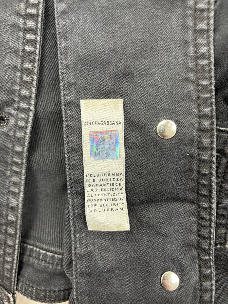 SS2004 Dolce & Gabbana Black Eylet Denim Jacket jEytSjD 10
