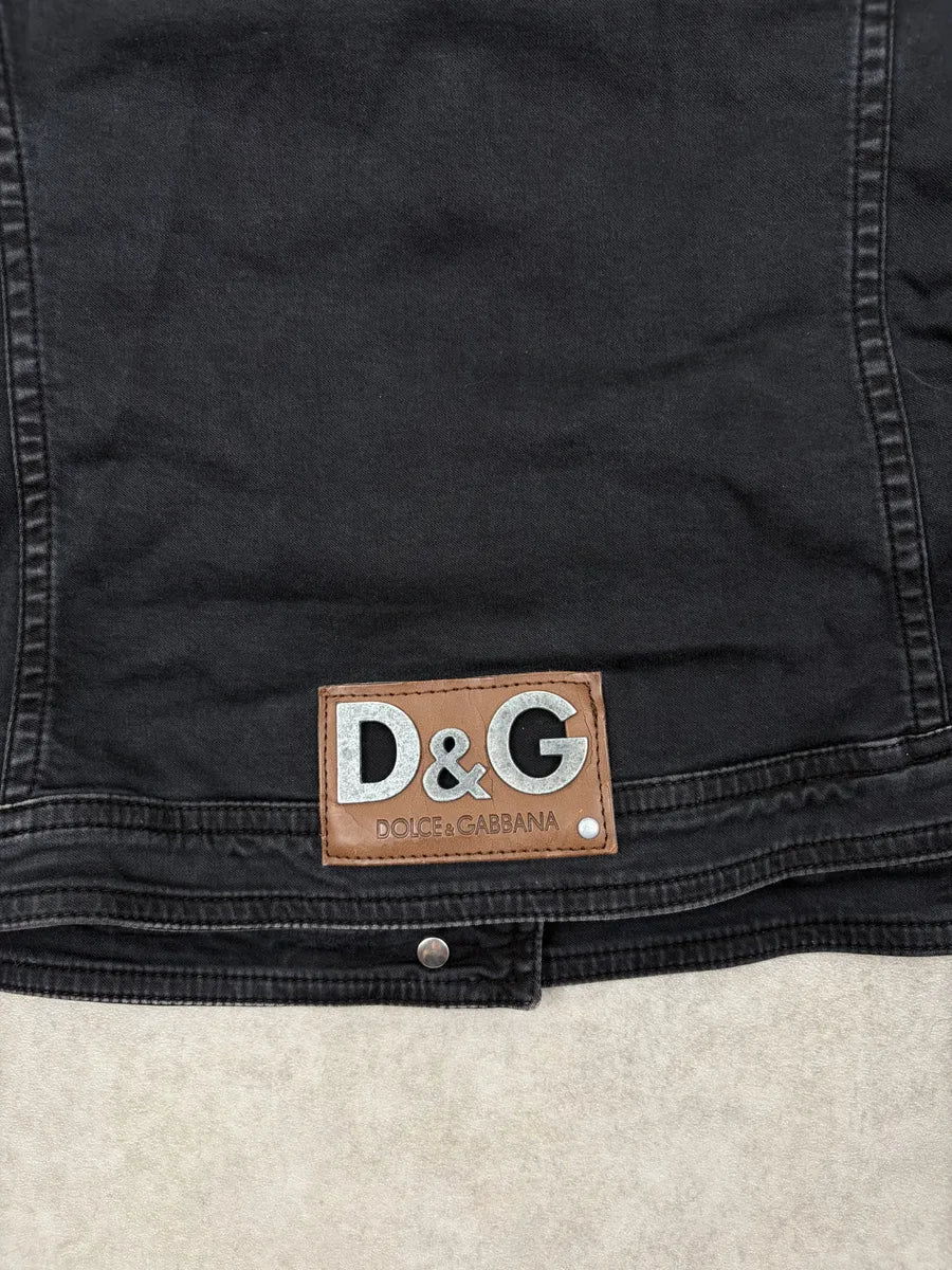SS2004 Dolce & Gabbana Black Eylet Denim Jacket jEytSjD 7