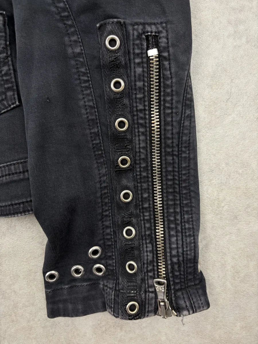 SS2004 Dolce & Gabbana Black Eylet Denim Jacket jEytSjD 5