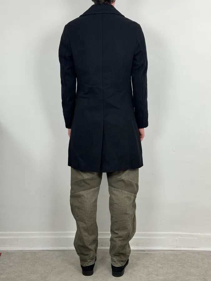 AW2006 Dolce & Gabbana Black Double-Breasted Buttoned Officer Wool Coat kghAzhb 2