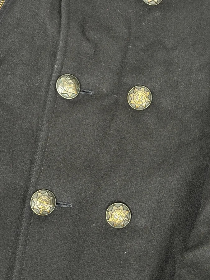 AW2006 Dolce & Gabbana Black Double-Breasted Buttoned Officer Wool Coat kghAzhb 7