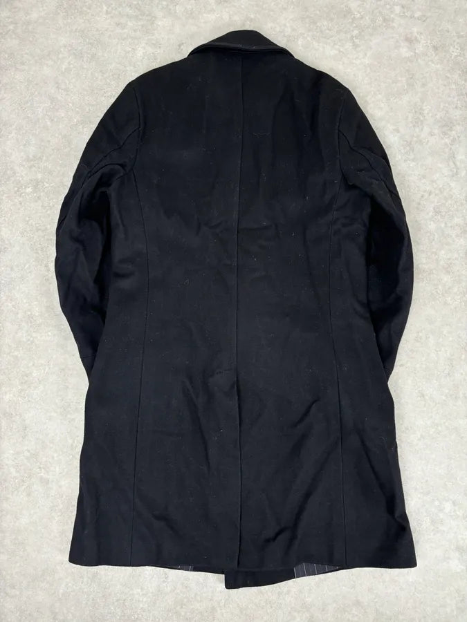 AW2006 Dolce & Gabbana Black Double-Breasted Buttoned Officer Wool Coat kghAzhb 4