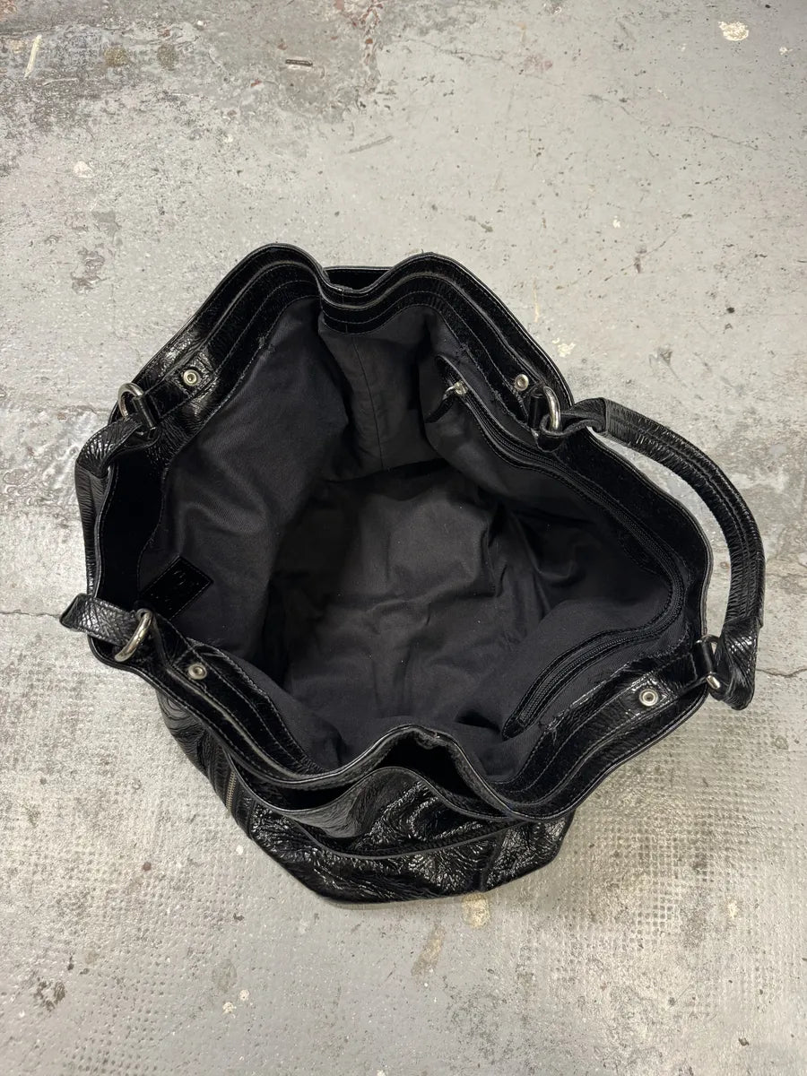 Dolce & Gabbana Black Gaia Satin Leather Handle Bag aHJIOBV 8