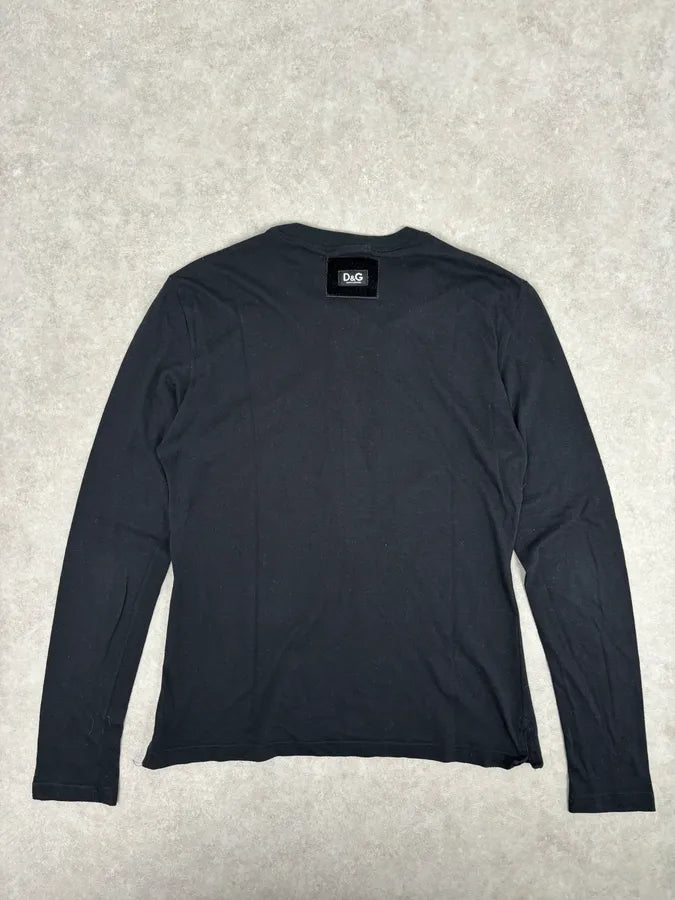 2000s Dolce & Gabbana Black Henley Knit Longsleeve HBKULmW 4