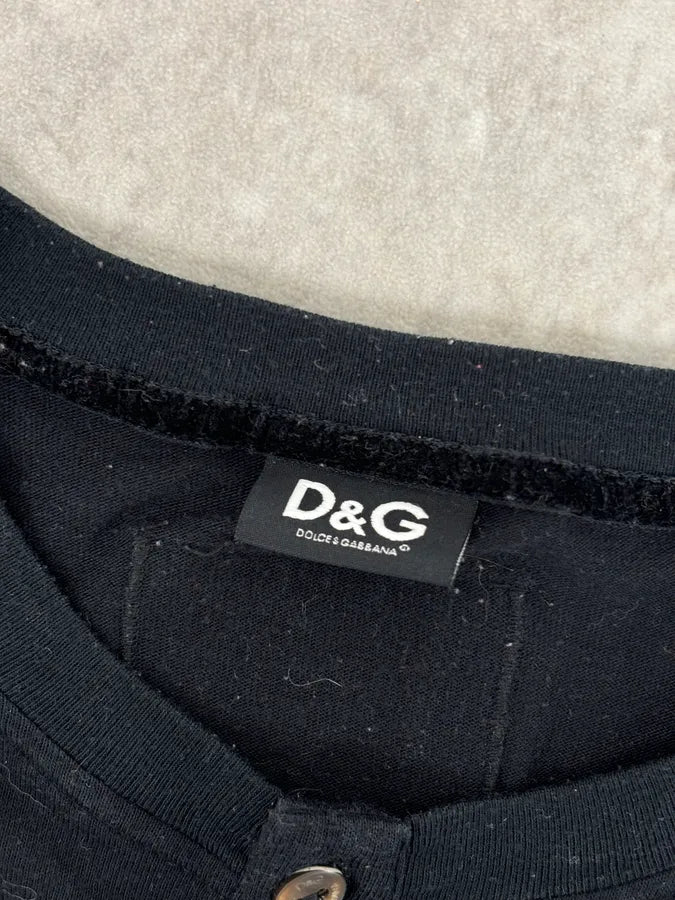 2000s Dolce & Gabbana Black Henley Knit Longsleeve HBKULmW 6