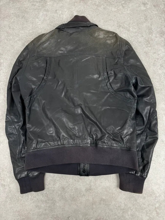 2000s Dolce & Gabbana Black Leather Buttoned Jacket  BcEqqYr 3