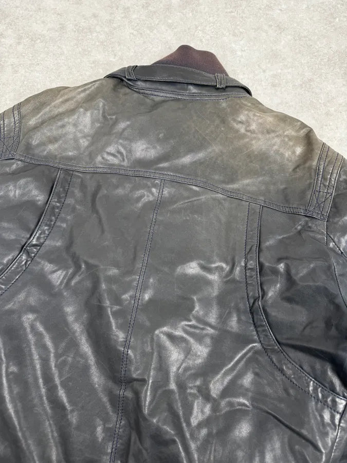 2000s Dolce & Gabbana Black Leather Buttoned Jacket  BcEqqYr 7