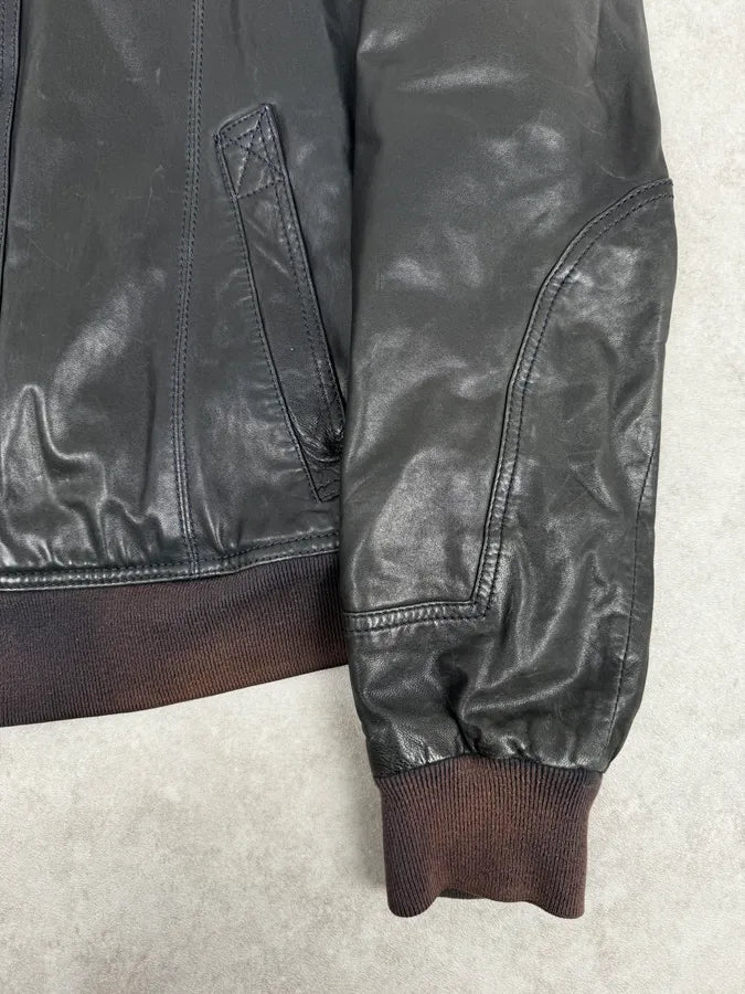 2000s Dolce & Gabbana Black Leather Buttoned Jacket  BcEqqYr 10