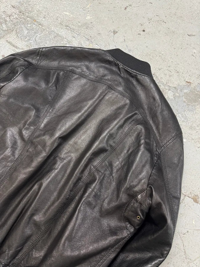 Dolce & Gabbana Black Leather Bomber Jacket (L) xBEekqL 10