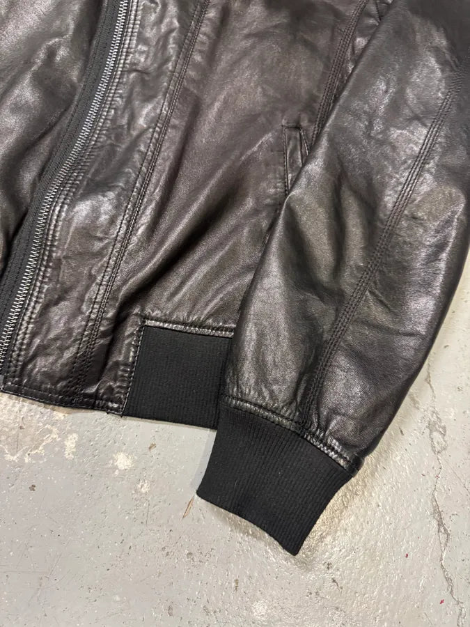 Dolce & Gabbana Black Leather Bomber Jacket (L) xBEekqL 6