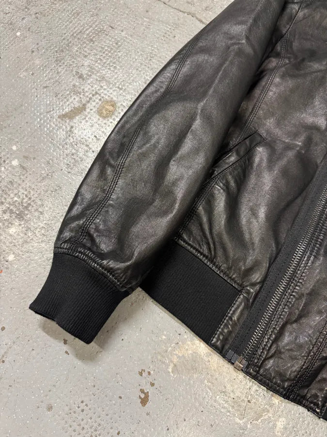 Dolce & Gabbana Black Leather Bomber Jacket (L) xBEekqL 7
