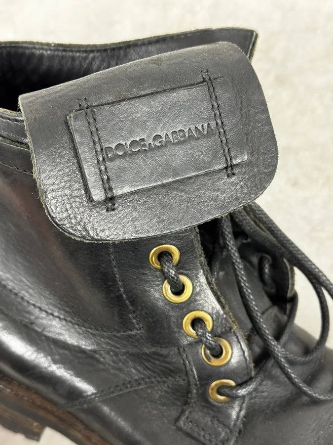 Dolce & Gabbana Black Leather Boots HWMlrUN 5