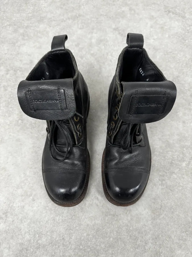 Dolce & Gabbana Black Leather Boots HWMlrUN 1